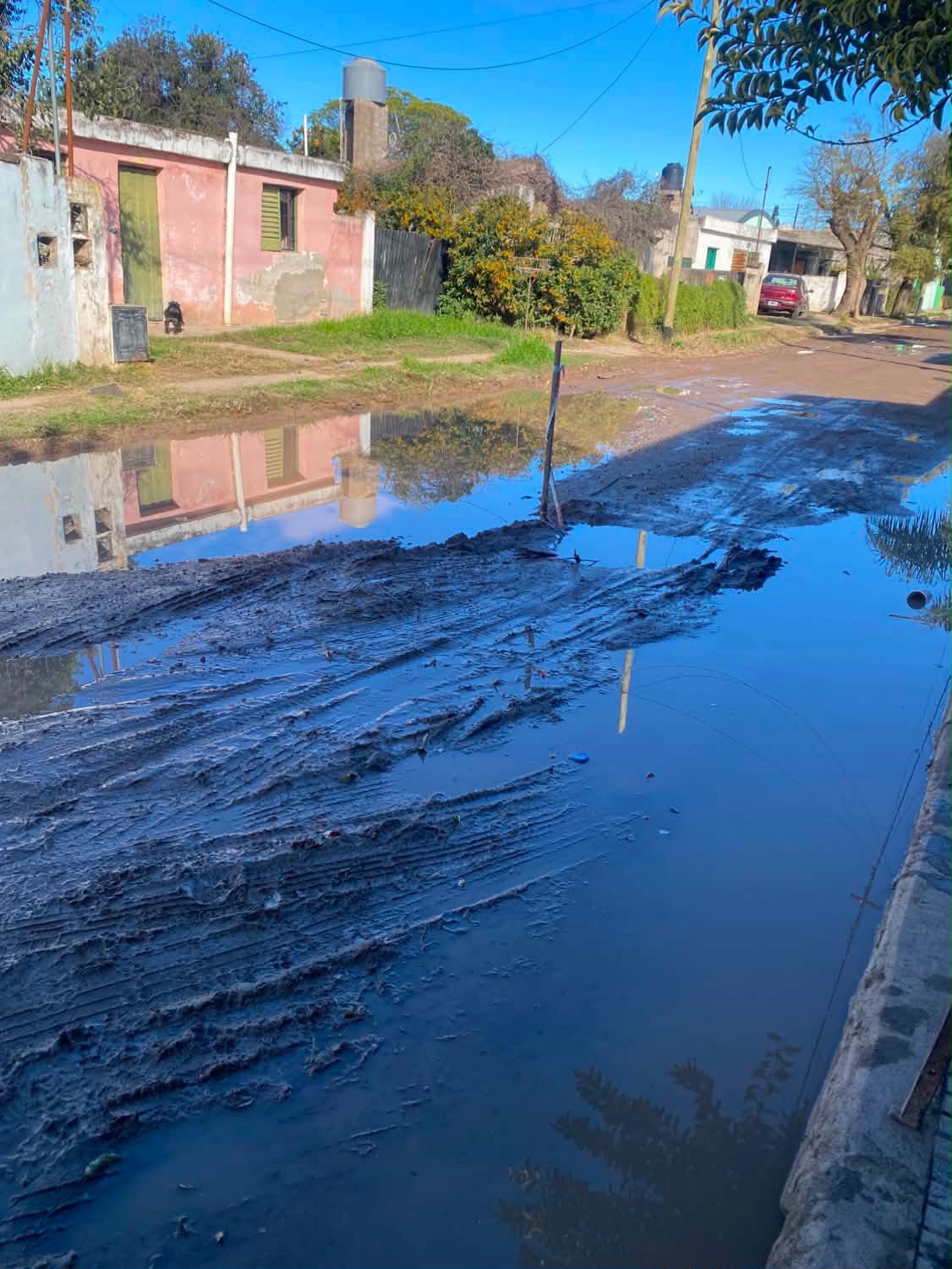 Reclamo de los vecinos de la calle Capitán Palaver al 500, en la Primera Sección de Malvinas Argentinas